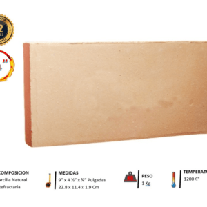 imagen comercial del ladrillo refractario 3/4"