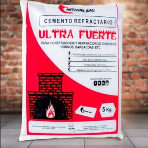 Foto comercial de cemento refractario presentacion de 5 Kg.
